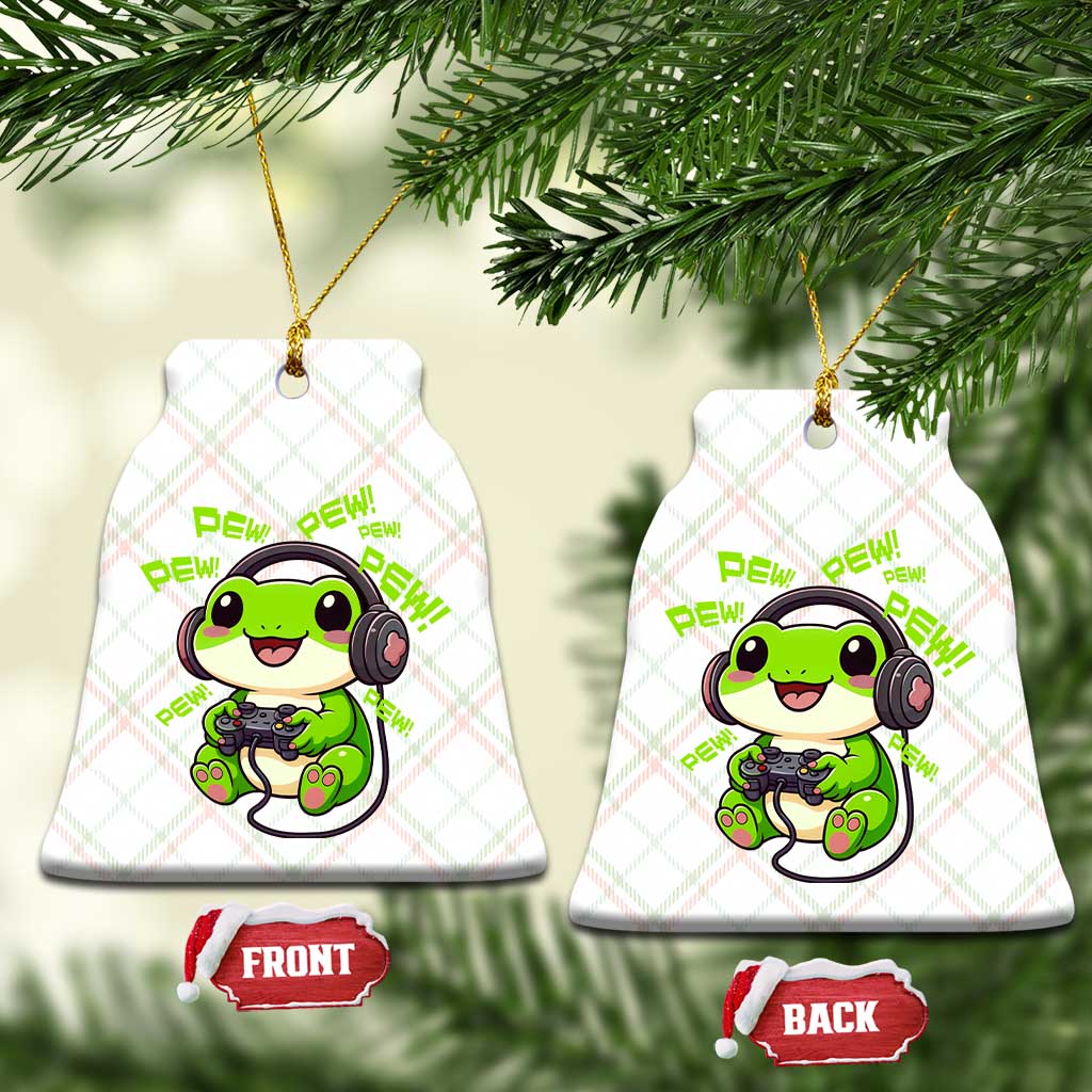 Funny Frog Playing Video Game Gift Ceramic Ornament - Wonder Print Shop