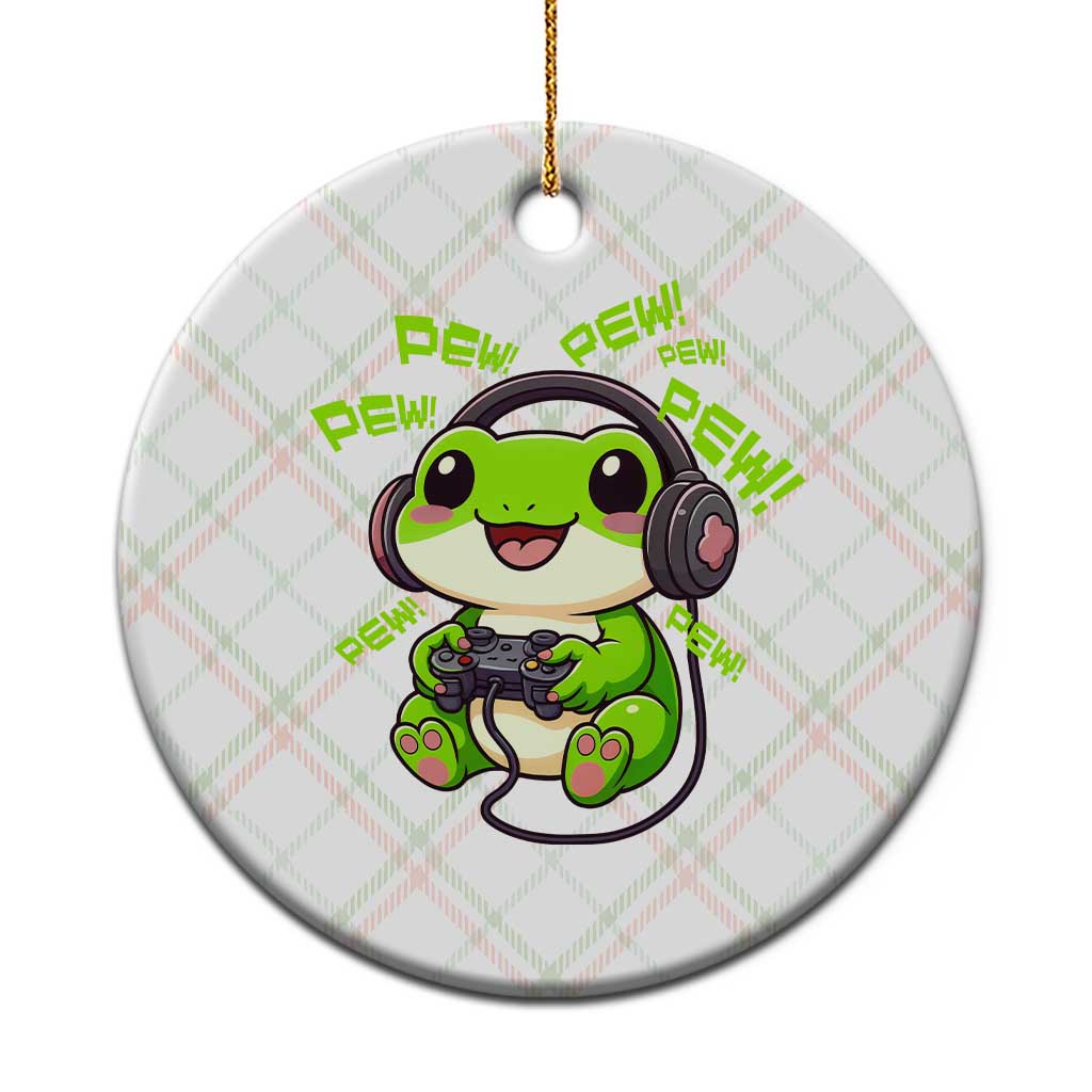Funny Frog Playing Video Game Gift Ceramic Ornament - Wonder Print Shop