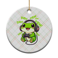 Funny Frog Playing Video Game Gift Ceramic Ornament - Wonder Print Shop