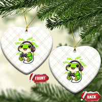 Funny Frog Playing Video Game Gift Ceramic Ornament - Wonder Print Shop