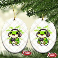 Funny Frog Playing Video Game Gift Ceramic Ornament - Wonder Print Shop