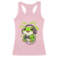 Funny Frog Playing Video Game Gift Racerback Tank Top - Wonder Print Shop