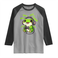 Funny Frog Playing Video Game Gift Raglan Shirt - Wonder Print Shop
