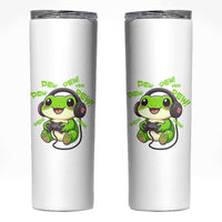 Funny Frog Playing Video Game Gift Skinny Tumbler
