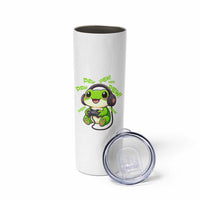Funny Frog Playing Video Game Gift Skinny Tumbler