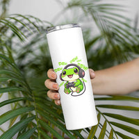 Funny Frog Playing Video Game Gift Skinny Tumbler