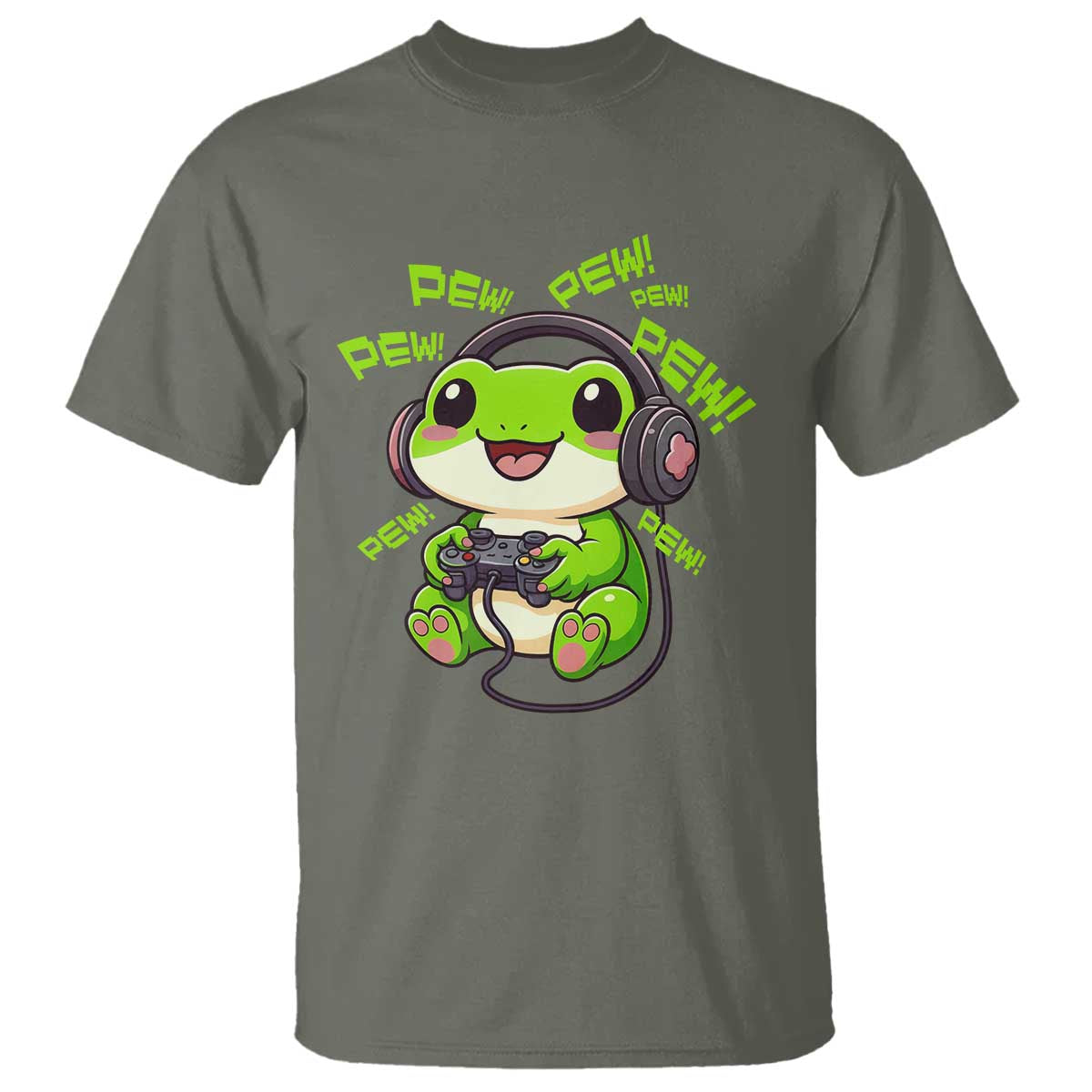 Funny Frog Playing Video Game Gift T Shirt - Wonder Print Shop