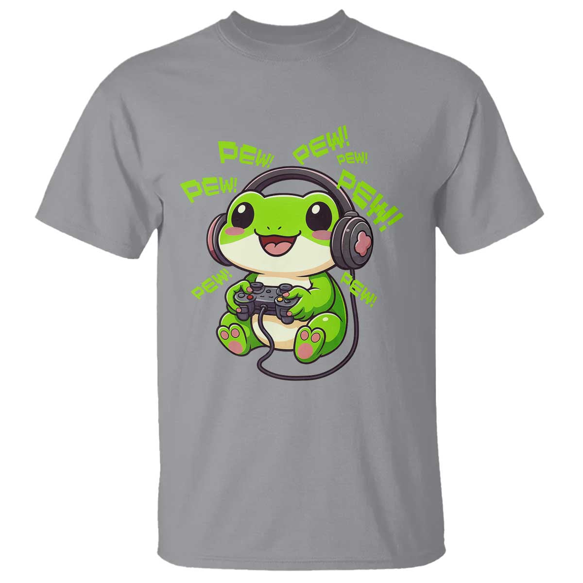 Funny Frog Playing Video Game Gift T Shirt - Wonder Print Shop