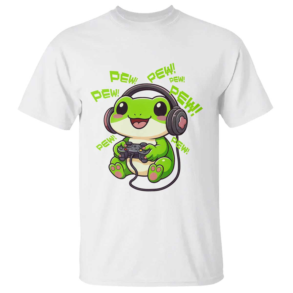 Funny Frog Playing Video Game Gift T Shirt - Wonder Print Shop