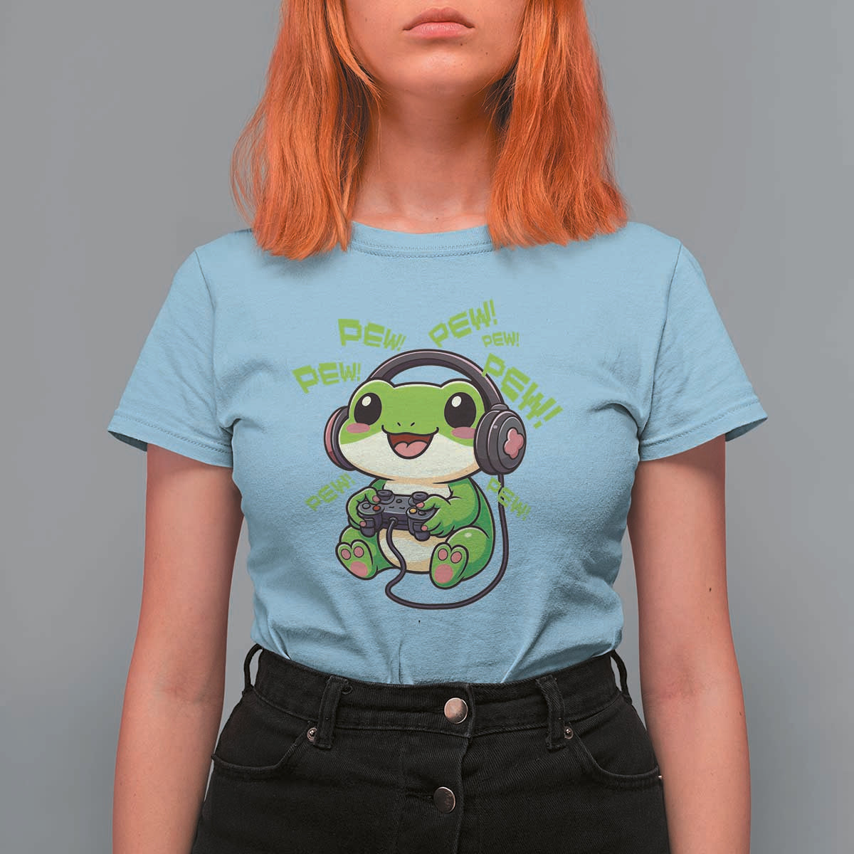 Funny Frog Playing Video Game Gift T Shirt For Women - Wonder Print Shop