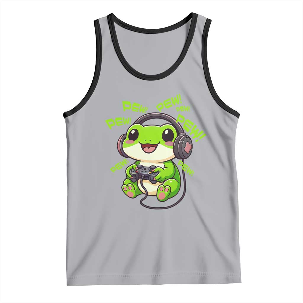 Funny Frog Playing Video Game Gift Tank Top - Wonder Print Shop