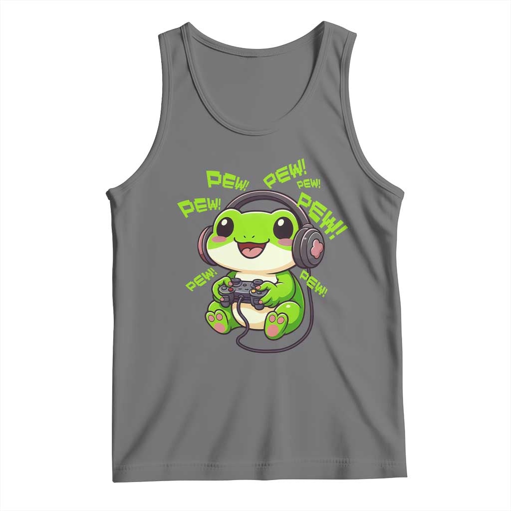 Funny Frog Playing Video Game Gift Tank Top - Wonder Print Shop