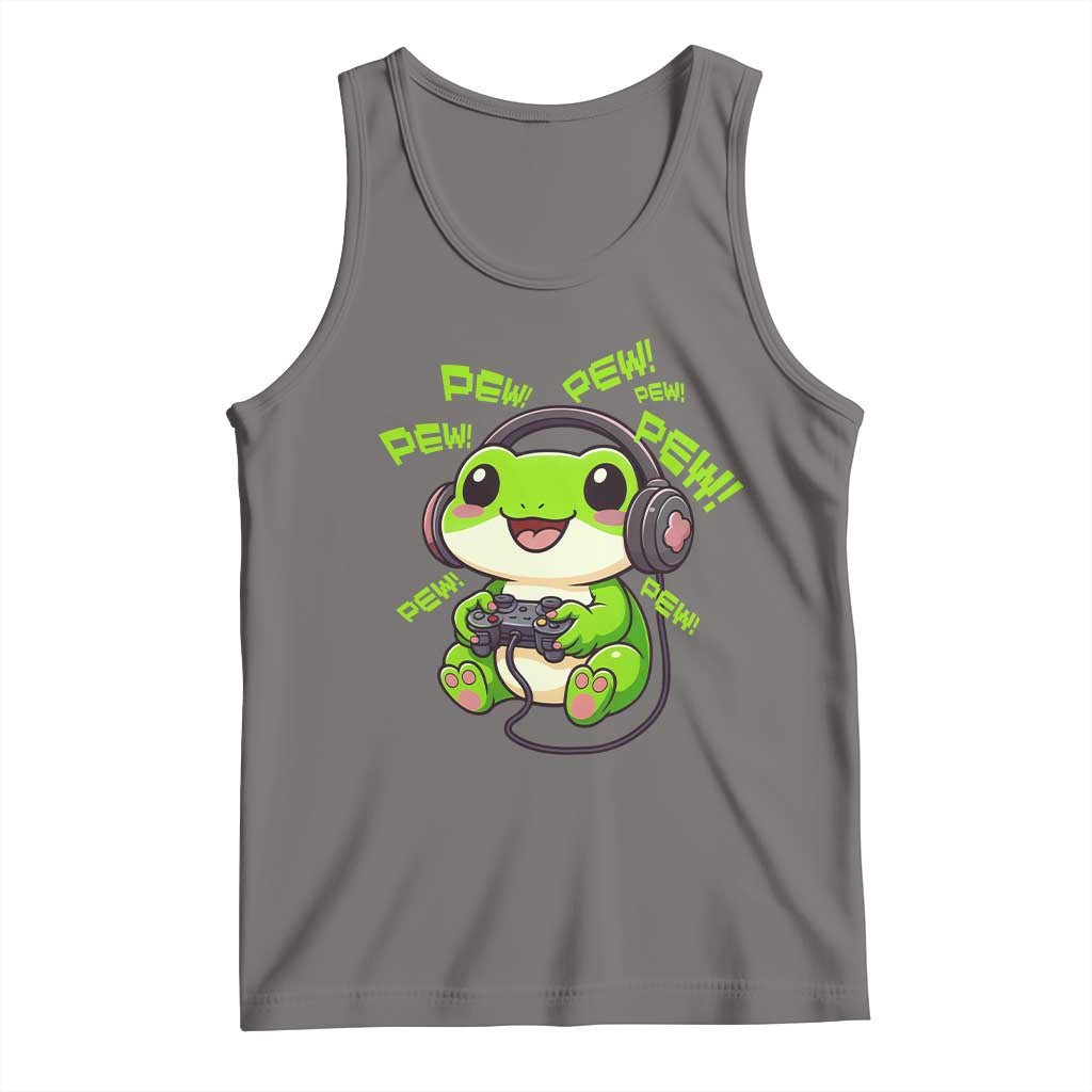 Funny Frog Playing Video Game Gift Tank Top - Wonder Print Shop