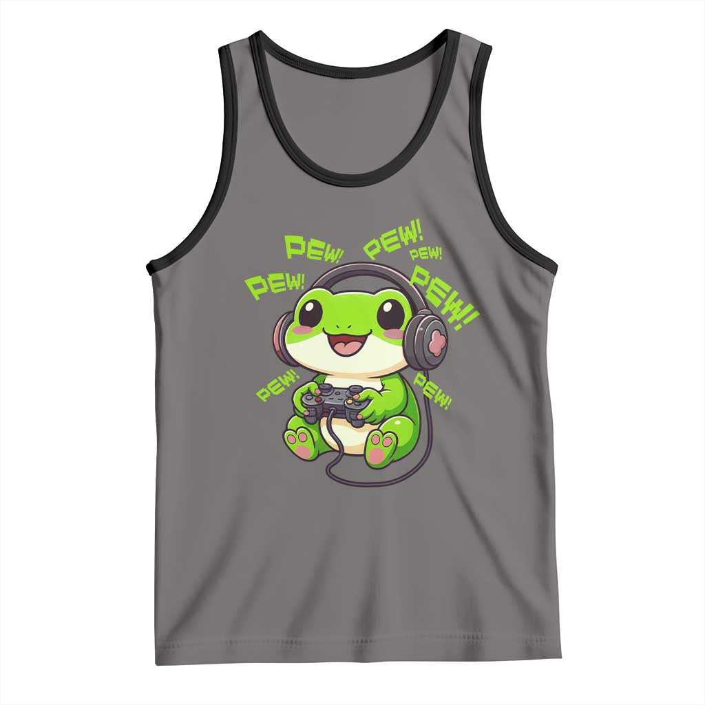 Funny Frog Playing Video Game Gift Tank Top - Wonder Print Shop