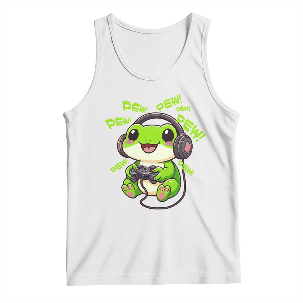 Funny Frog Playing Video Game Gift Tank Top - Wonder Print Shop