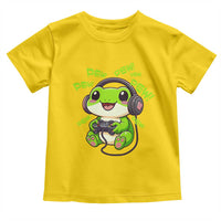 Funny Frog Playing Video Game Gift Toddler T Shirt - Wonder Print Shop