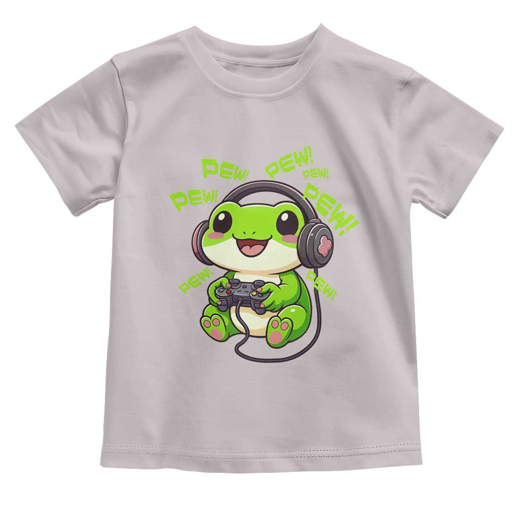 Funny Frog Playing Video Game Gift Toddler T Shirt - Wonder Print Shop