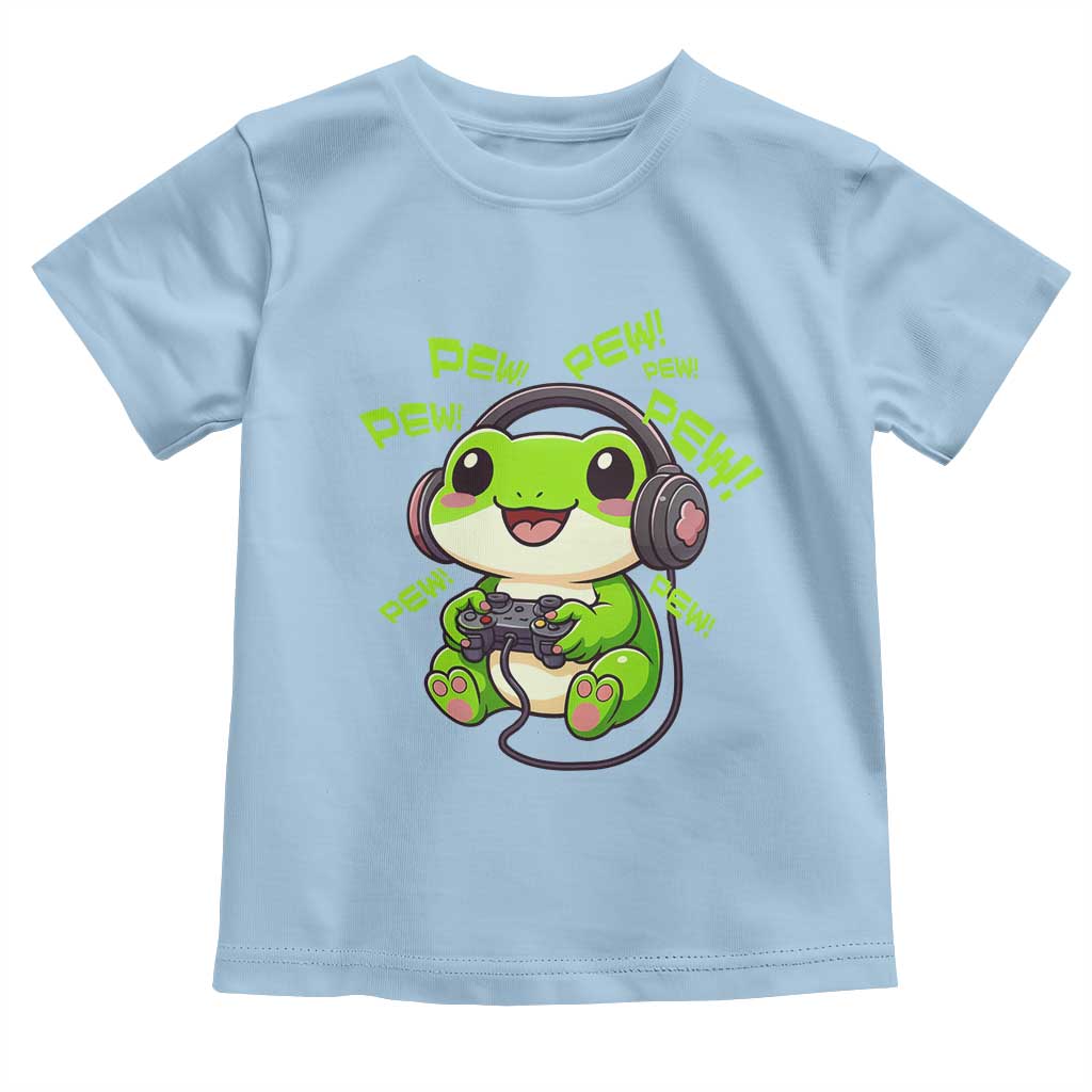 Funny Frog Playing Video Game Gift Toddler T Shirt - Wonder Print Shop