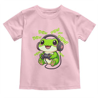 Funny Frog Playing Video Game Gift Toddler T Shirt - Wonder Print Shop
