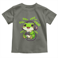 Funny Frog Playing Video Game Gift Toddler T Shirt - Wonder Print Shop