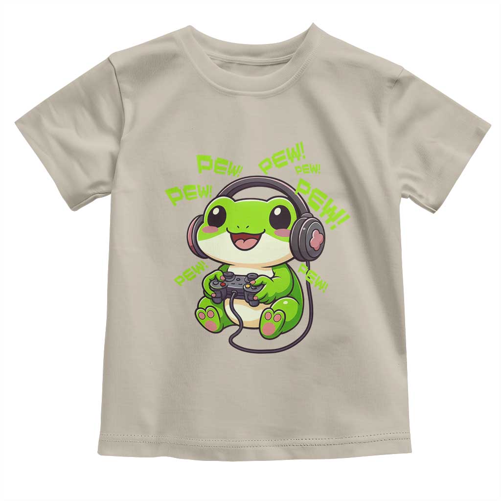 Funny Frog Playing Video Game Gift Toddler T Shirt - Wonder Print Shop