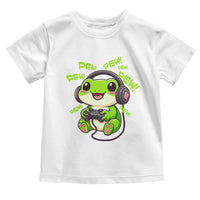 Funny Frog Playing Video Game Gift Toddler T Shirt - Wonder Print Shop
