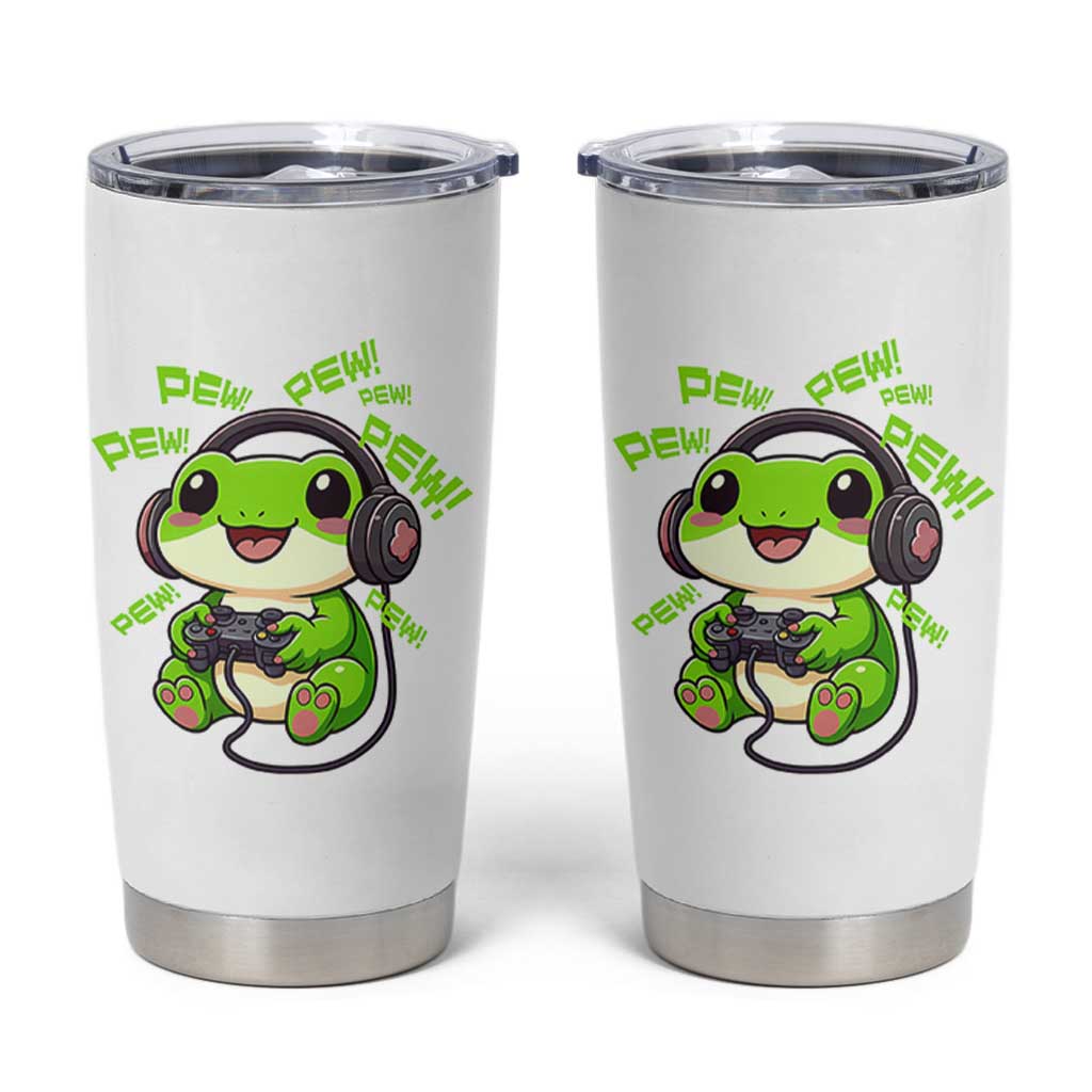 Funny Frog Playing Video Game Gift Tumbler Cup