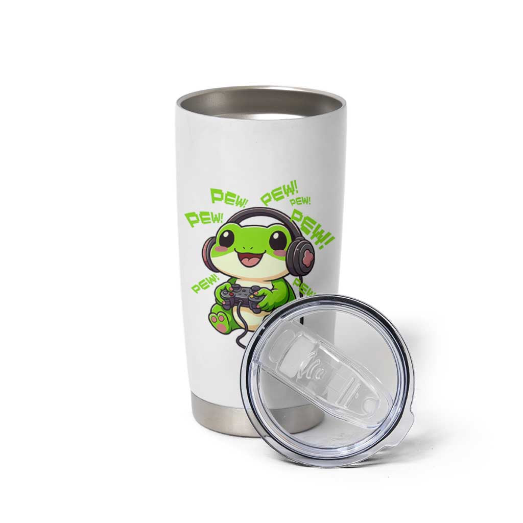 Funny Frog Playing Video Game Gift Tumbler Cup