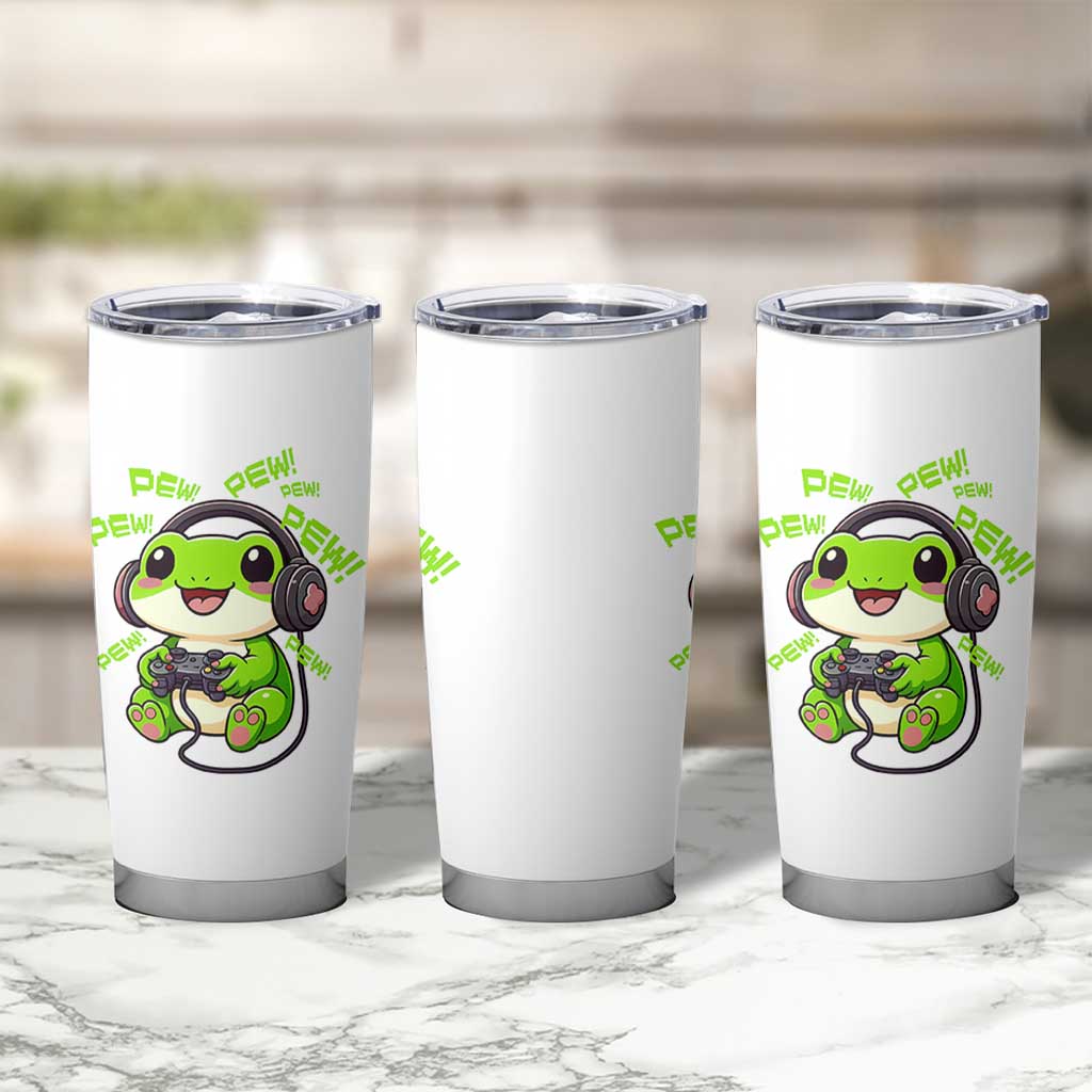 Funny Frog Playing Video Game Gift Tumbler Cup