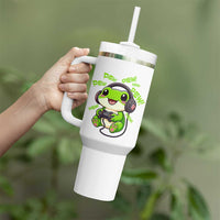 Funny Frog Playing Video Game Gift Tumbler With Handle