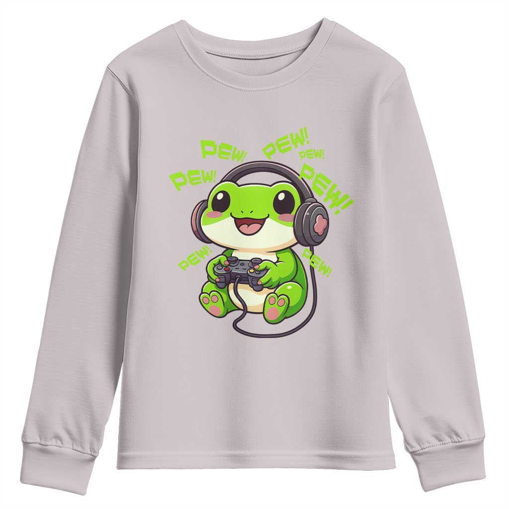 Funny Frog Playing Video Game Gift Youth Sweatshirt - Wonder Print Shop