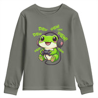 Funny Frog Playing Video Game Gift Youth Sweatshirt - Wonder Print Shop