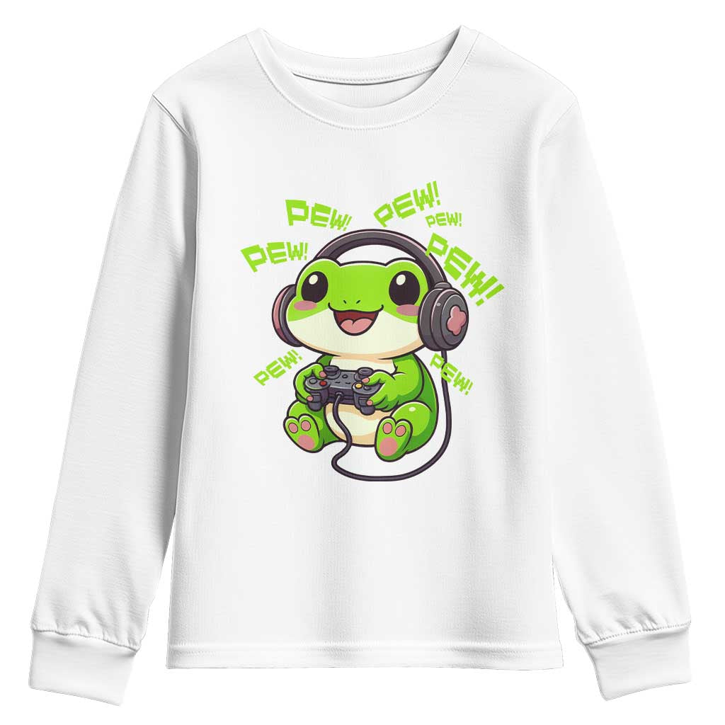 Funny Frog Playing Video Game Gift Youth Sweatshirt - Wonder Print Shop