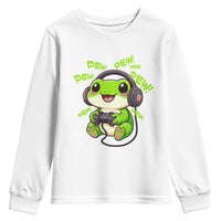 Funny Frog Playing Video Game Gift Youth Sweatshirt - Wonder Print Shop