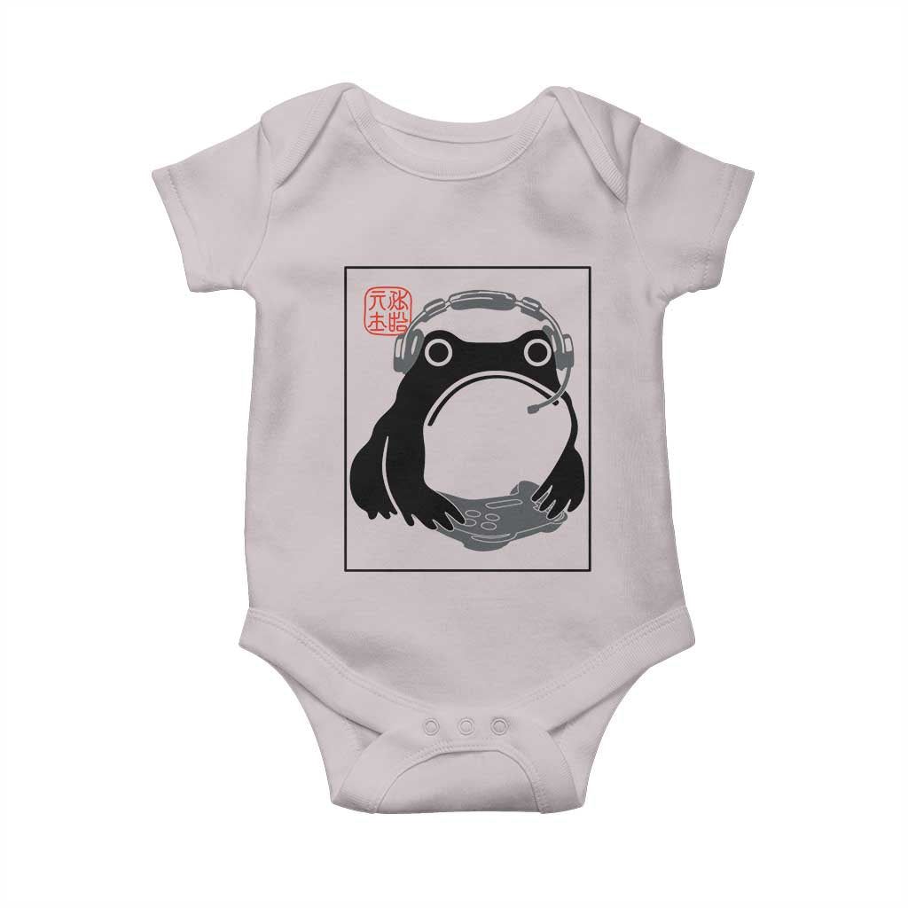 Grumpy Frog Gamer Japanese Ink Painting Baby Onesie - Wonder Print Shop