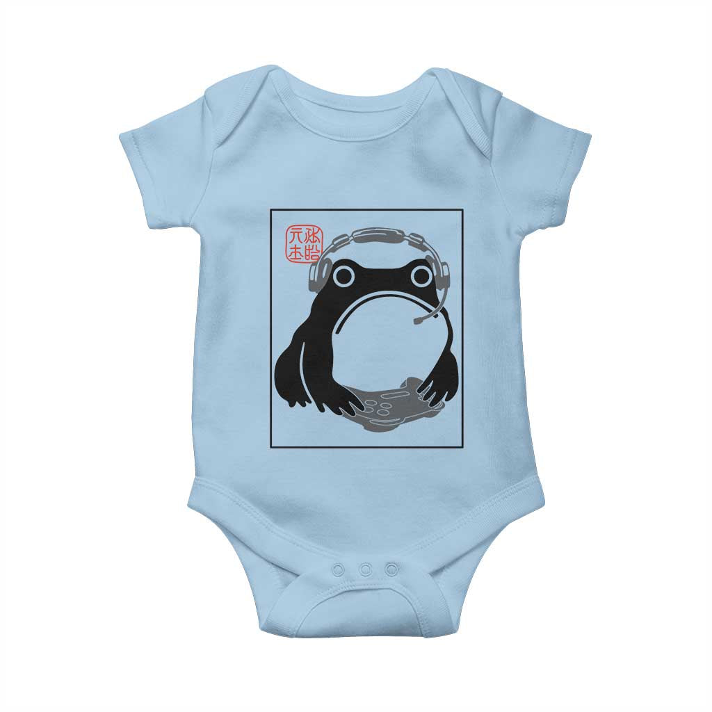 Grumpy Frog Gamer Japanese Ink Painting Baby Onesie - Wonder Print Shop