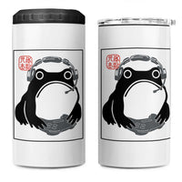 Grumpy Frog Gamer Japanese Ink Painting 4 in 1 Can Cooler Tumbler