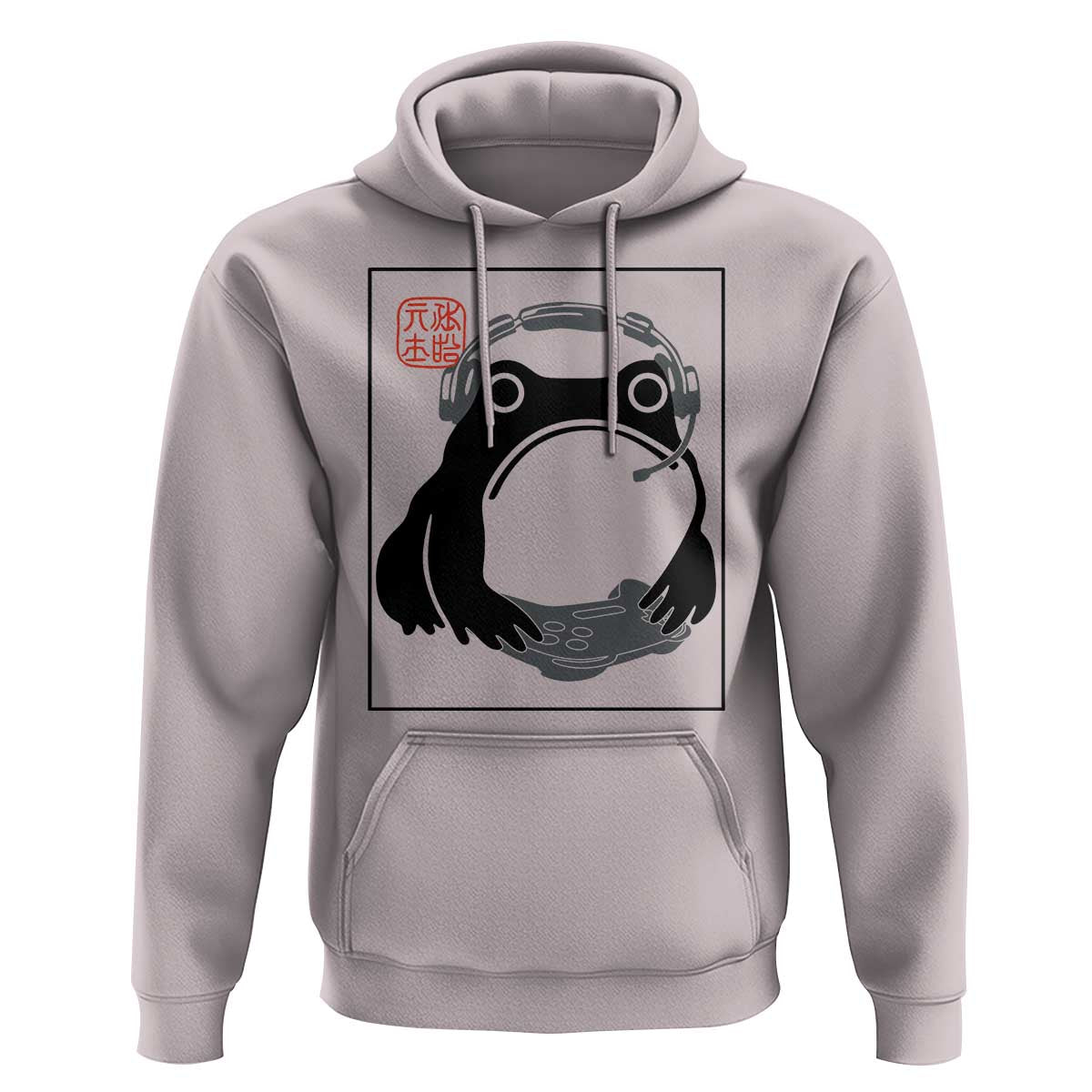 Grumpy Frog Gamer Japanese Ink Painting Hoodie - Wonder Print Shop