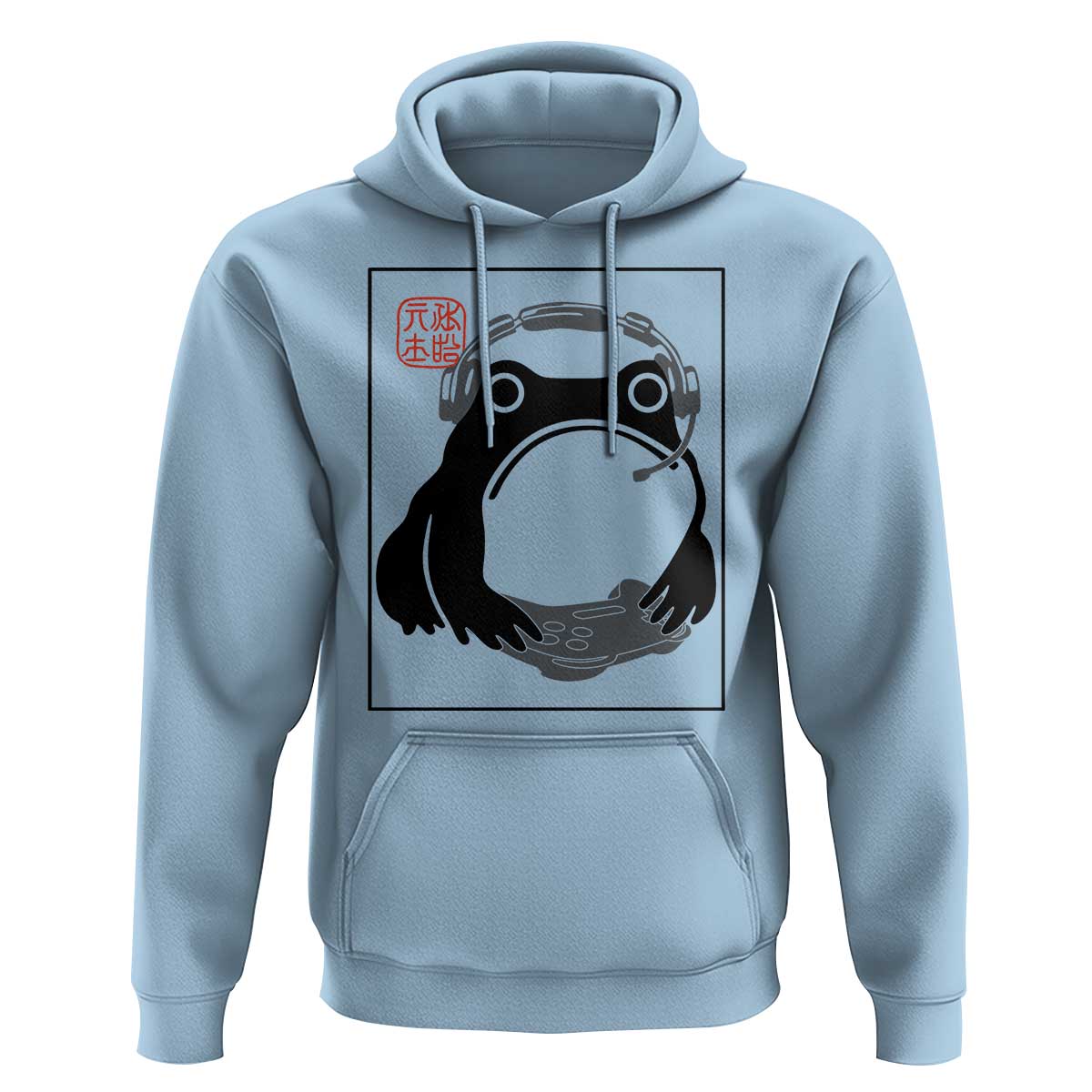 Grumpy Frog Gamer Japanese Ink Painting Hoodie - Wonder Print Shop