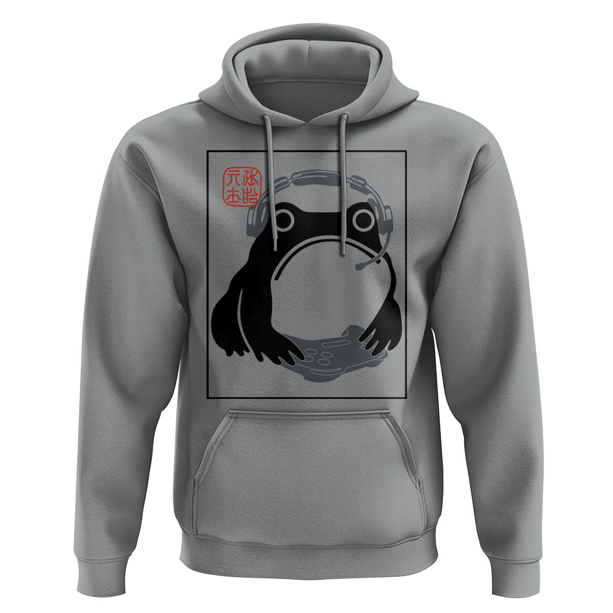 Grumpy Frog Gamer Japanese Ink Painting Hoodie - Wonder Print Shop
