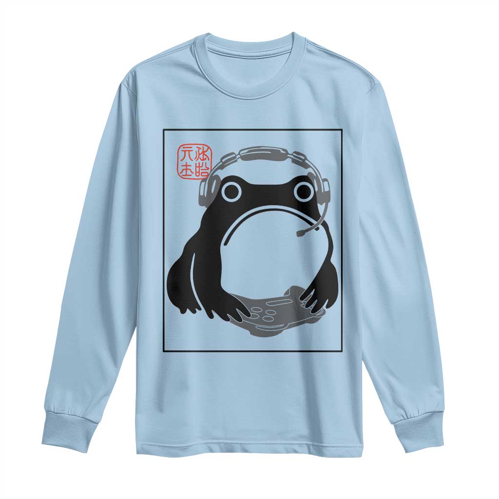 Grumpy Frog Gamer Japanese Ink Painting Long Sleeve Shirt - Wonder Print Shop