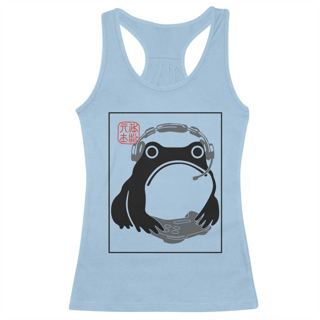 Grumpy Frog Gamer Japanese Ink Painting Racerback Tank Top - Wonder Print Shop