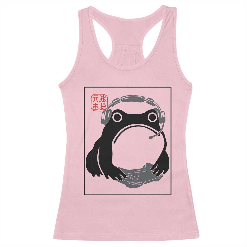 Grumpy Frog Gamer Japanese Ink Painting Racerback Tank Top - Wonder Print Shop