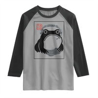 Grumpy Frog Gamer Japanese Ink Painting Raglan Shirt - Wonder Print Shop