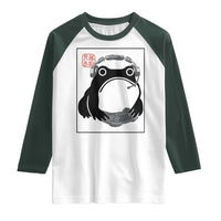 Grumpy Frog Gamer Japanese Ink Painting Raglan Shirt - Wonder Print Shop