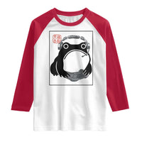 Grumpy Frog Gamer Japanese Ink Painting Raglan Shirt - Wonder Print Shop