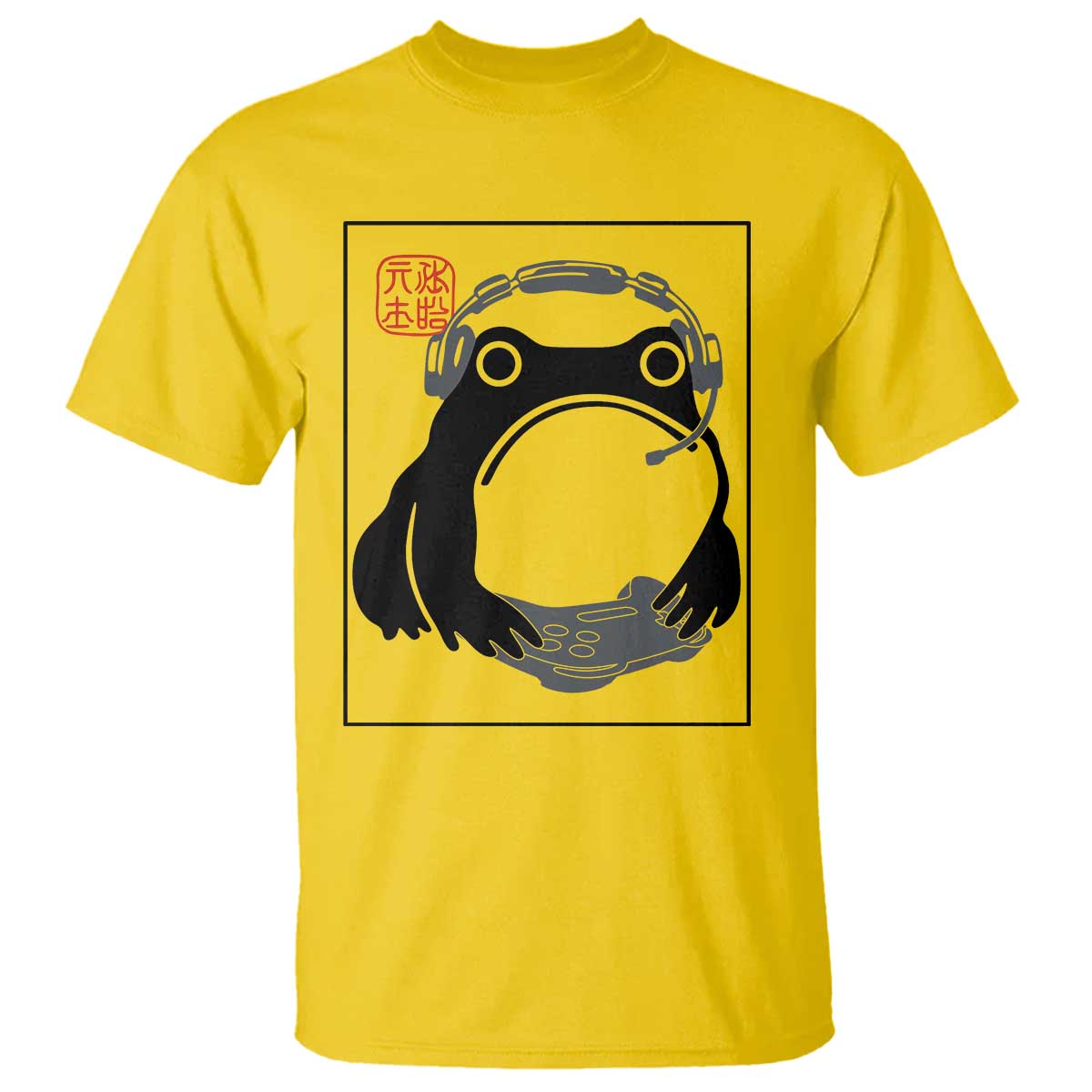 Grumpy Frog Gamer Japanese Ink Painting T Shirt - Wonder Print Shop