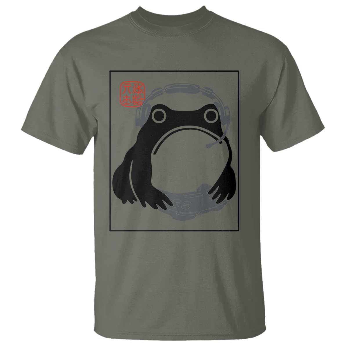 Grumpy Frog Gamer Japanese Ink Painting T Shirt - Wonder Print Shop