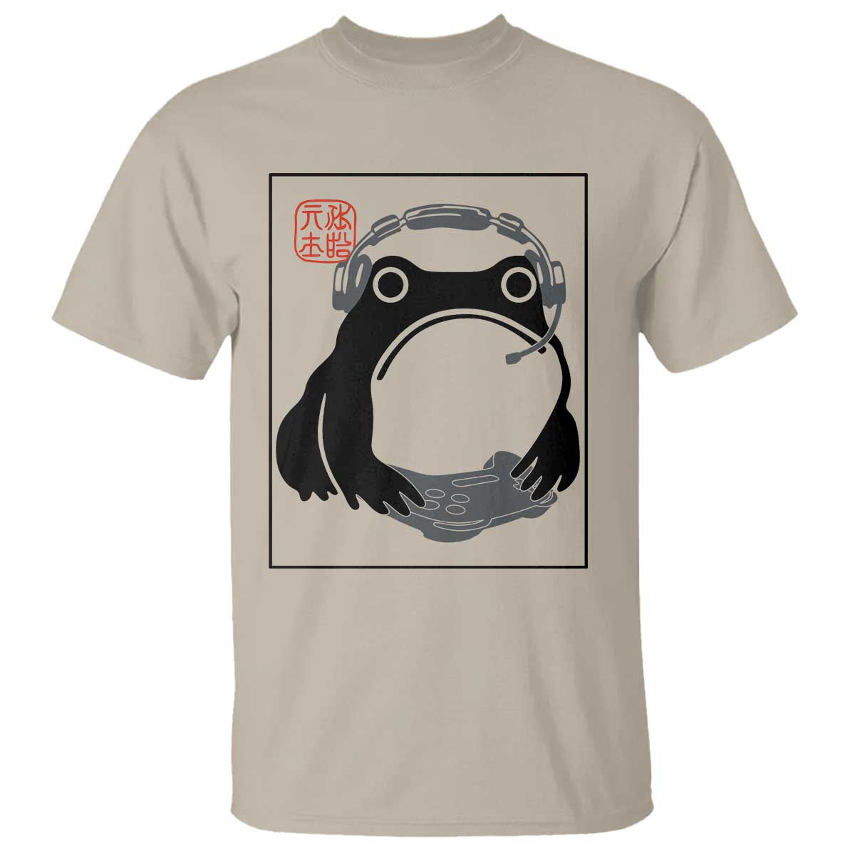 Grumpy Frog Gamer Japanese Ink Painting T Shirt - Wonder Print Shop