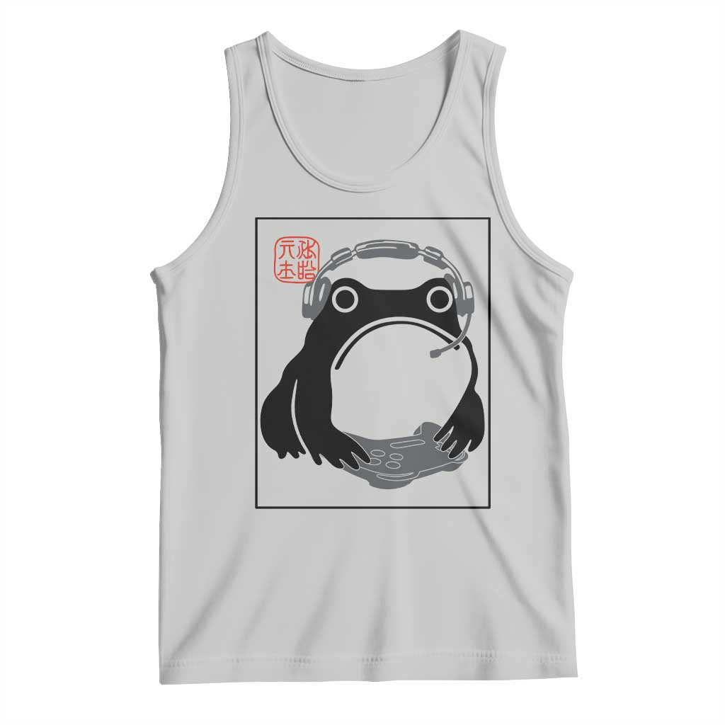 Grumpy Frog Gamer Japanese Ink Painting Tank Top - Wonder Print Shop